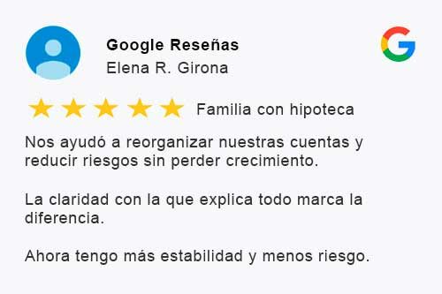 Texto de una reseña de Google