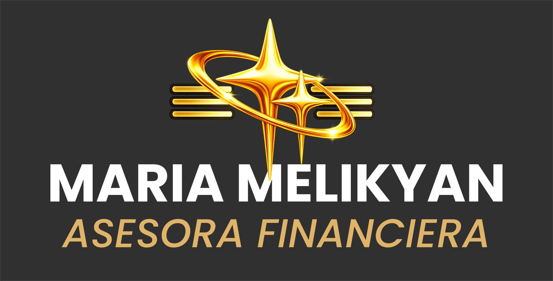 Logotipo de un Euro y el nombre de Maria Melikyan